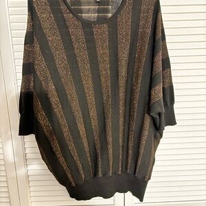 Striped Black and Gold Women's Sweater